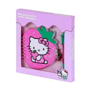 Paquete de Cuaderno de Hello Kitty con Diseño de Fresa + Bolígrafo de 6 Colores con Diseño de Fresa - Product Image 1