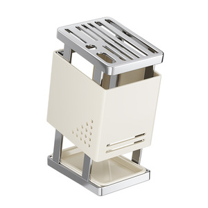 Stainless Steel Knife Holder Multifunctional Countertop Storage Rack With Ventilation Design For Kitchen Use - Product Image 5