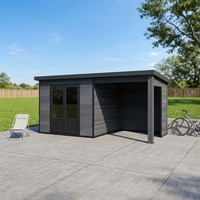 Casas de Jardín Modernas de Madera WPC Serie D, Resistentes, con Vidrio Antibalas, Temperatura Constante, para Exteriores