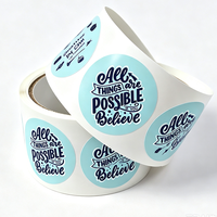 Impresión de Etiquetas Personalizadas con Logotipo, Etiquetas Circulares para Embalaje, Etiquetas Redondas de Vinilo Resistentes al Agua para Alimentos, Rollo de Etiquetas Adhesivas