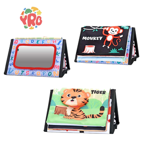 Juguete Divertido para Bebés, Libro de Tela Plegable Suave en Blanco y Negro para el Desarrollo Visual Temprano, con Forma de Animal y Espejo para Bebés - Product Image 1