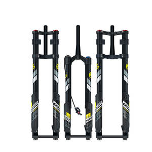 <span class=keywords><strong>Fourche</strong></span> de suspension pour vélo à pneus larges de <span class=keywords><strong>26</strong></span>, 27,5 et 29 <span class=keywords><strong>pouces</strong></span>, droite et conique, <span class=keywords><strong>DH</strong></span>, débattement de 160 mm et 200 mm, en aluminium, inversée, à air - Product Image 1