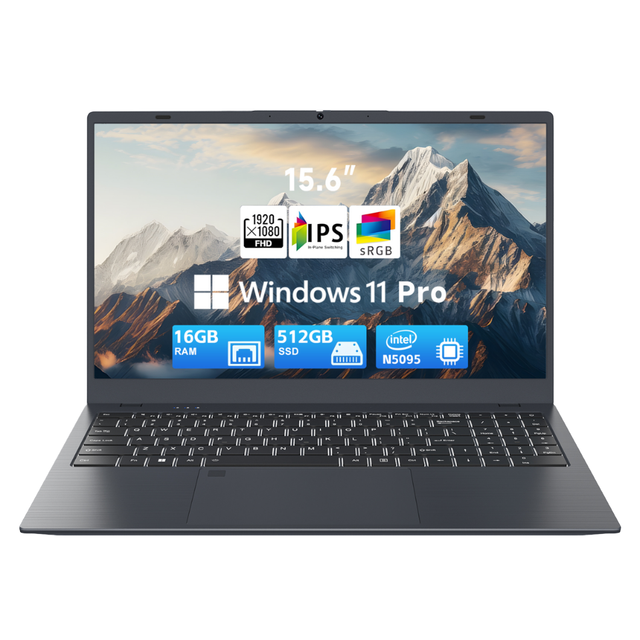 15.6-inch 8GB DDR4 RAM 512GB SSD Intel N5095 Processor IPS Display Fingerprint Unlock Suitable for Personal and Home Use Laptops