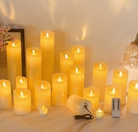 Bougie de décoration d'église de mariage de base bougie LED blanche chaude utilisation intérieure bougie LED à cire réelle de taille multiple à piles AA