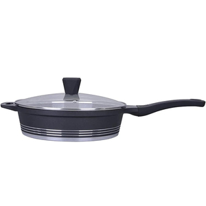 High Quality Modern White Ceramic Coated Pot <b>Pan</b> Glass <b>Lids</b> Soft Touch Handles Non-Stick 9 Piece Die Cast Aluminum Cookware Set - Product Image 5