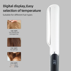 Piastra per Capelli Elettrica con Olio, Display LCD, Riscaldamento Rapido, Rivestimento <span class=keywords><strong>in</strong></span> Ceramica, Qualità Professionale, con Strisce <span class=keywords><strong>in</strong></span> Spugna - Product Image 2