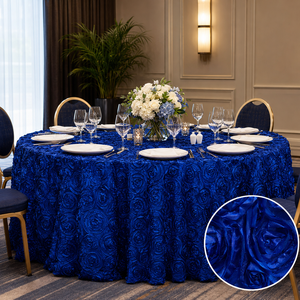 Professional Custom Color 3D Rosette <b>Table</b> <b>Cloth</b> Polyester Rose <b>Table</b> Cover for Hotel Ballroom Custom Banquet - Product Image 1