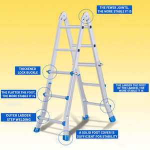 Échelle Pliante Noire Portable en Aluminium pour Peinture, Échelle Pliable Polyvalente en Aluminium - Product Image 3