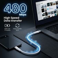 Kabel Pengisian Cepat USB C ke C Grosir PD 60W 3A, Kabel Sinkronisasi Data 480Mbps Silikon Aluminium untuk Ponsel Tablet Laptop