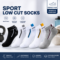 Chaussettes de sport basses unisexe respirantes antidérapantes pour la course à pied, vente en gros, OEM ODM, logo personnalisé, 5 couleurs