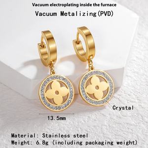 <span class=keywords><strong>Orecchini</strong></span> Pendenti di Lusso da Donna in <span class=keywords><strong>Acciaio</strong></span> al Titanio con Quadrifoglio, <span class=keywords><strong>Albero</strong></span> <span class=keywords><strong>della</strong></span> <span class=keywords><strong>Vita</strong></span> e Farfalla, Gioielli di Moda Vintage Leggeri e Versatili - Product Image 4