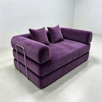 Canapé modulaire en velours côtelé tendance, livré en boîte, à assembler soi-même, entièrement en mousse, idéal pour les petits espaces et appartements-studio