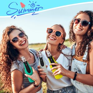 Manchons de bouteille de bière isolant néoprène Sublimation refroidisseurs veste avec fermeture éclair garder boisson support froid pour les fêtes d'été fournitures - Product Image 4
