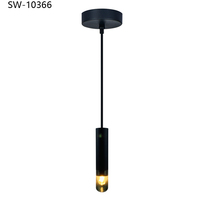 Lampes suspendues LED rondes en fil de corde noir Art Déco G9 220V pour hôtel, bureau, café, bar