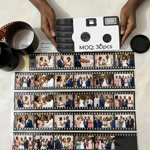 Appareil photo jetable vintage pas cher avec logo personnalisé, pile AA intégrée, flash intégré, film couleur 35 mm C41 pour mariages - Product Image 5