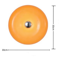 Lampe de table moderne Bauhaus Donut, tactile, 3 couleurs, variateur d'intensité, lumière de chevet chaude, design rétro en verre orange, décoration de chambre à coucher