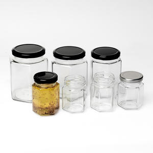 ขวดน้ำผึ้งแก้วทรงหกเหลี่ยม ขวดน้ำผึ้งแก้วทรงหกเหลี่ยมพร้อมฝาสีทองสำหรับแยม ลูกอม <span class=keywords><strong>น</strong></span>้ำผึ้ง - Product Image 6