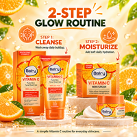 Duo de soins à la vitamine C Balry, gel nettoyant visage Pure Skin avec PCA de zinc et hydratant quotidien, ensemble de soins hydratants pour une peau éclatante