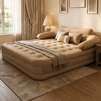 Matelas de camping gonflable avec pompe intégrée, lit d'appoint gonflable, équipement de couchage pour le camping