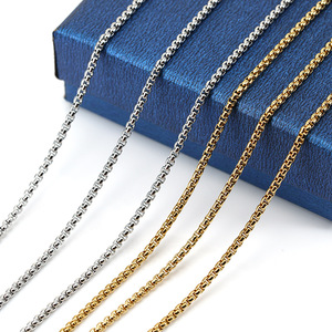 Stainless Steel Chain Necklace 2.0mm 455cm Gold Silver Color Geometric Design Daily Wear Jewelry for Women Gift - Product Image 1