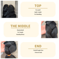 Échantillon Gratuit Extensions de Cheveux à Tresser 165g 82 Pouces Colorées Fibre Synthétique Ombre Jumbo Tresses Yaki pour Femme Noire