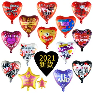 جديد إسبانية TE AMO 18 بوصة شكل قلب عيد الحب على شكل قلب منطاد ألومنيوم فويل هيليوم غلوبوس لحفلات الزفاف