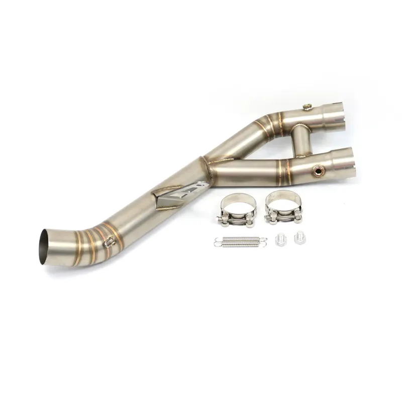 Stainless Steel r1 Exhaust Mid Pipe Muffler Connecting Pipe Exhaust System Mid Tube Compatible with Yamaha YZF-R1 2015-2021