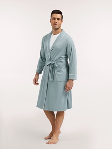 ODM Men's Thermal <strong>Robes</strong> 100 Cotton Bamboo <strong>Terry</strong> Sleepwear Long Sleeve Plus Size Breathable Home Hotel <strong>Robe</strong> - Product Image 4