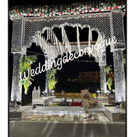 Système de décoration de mandap avec rideaux et tuyaux pour mariage, cérémonie de fiançailles et événements
