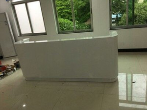 Mostrador de recepción moderno personalizado <span class=keywords><strong>Spa</strong></span> Hotel recepción blanca mostrador de recepción mesa de madera salón Oficina recepción Escritorio - Product Image 5
