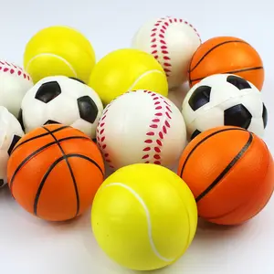 YH Custom Logo Pu Foam Stress Ball For Adults Football Basketball Tennis Baseball Squishy Ball Anti Stress Foam Toy Stress Ball