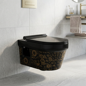 Serviettes de toilette en céramique, murale suspendue sans bords, de couleur noire, rustique, style rétro, taille Standard, meilleure qualité, pour salle de bains - Product Image 2
