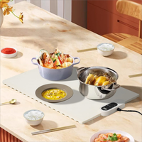Tapis chauffant électrique pliable en silicone à chauffage rapide, avec logo personnalisé, pour réchauffer les aliments en cuisine, température réglable, vente en gros OEM