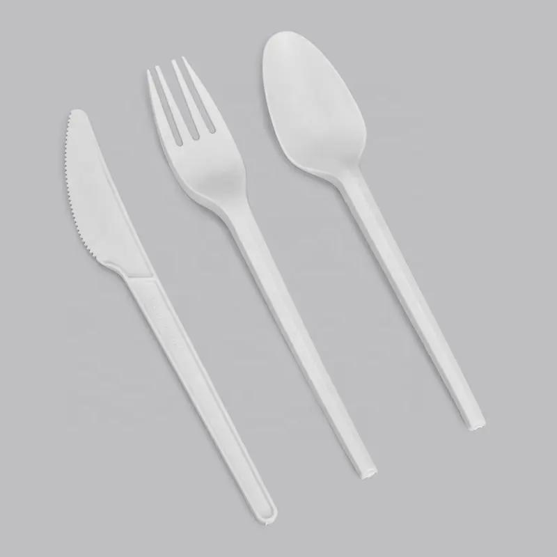 Disposable PLA Plastic Fork Spoon and Knife for Restaurant