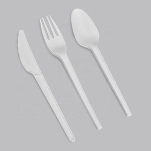 Disposable PLA Plastic Fork Spoon and Knife for Restaurant