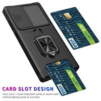 Anneau magnétique étui de protection de fenêtre coulissante pour Samsung Galaxy S25 Ultra S25 FE A56 A17 support de carte béquille de protection