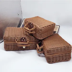 outdoor BBQ cheap picnic baskets small minimum order cane picnic baskets