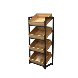 Supermarket <strong>Fruit</strong> Display Rack Wooden Multi-tier <strong>Fruit</strong> Showcase Stand Vegetable Shelves <strong>for</strong> Grocery Stores - Product Image 6