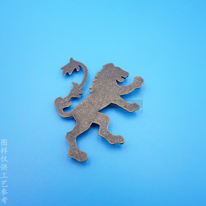 Embossed Lion Zinc Alloy Metal Tag For <b>Packaging</b> Box <b>Labels</b> Gift Craft Durable Rust Free - Product Image 3