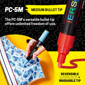 Marqueur Uni-Paint Mitsubishi Pencil Uni pour Affiches, Stylos de Marquage Couleur Fine Pointe 75 Couleurs Permanentes (PC-3M) - Product Image 5
