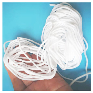Bonne qualité tissu haute élastique Polyester boucle d'<span class=keywords><strong>oreille</strong></span> <span class=keywords><strong>noir</strong></span> et blanc bande élastique utilisation pour masque facial - Product Image 1