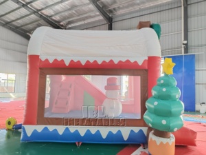 Château gonflable commercial de Noël avec toboggan, combo bonhomme de neige, sapin de Noël, couronne, en PVC, pour la <span class=keywords><strong>location</strong></span> d'événements festifs - Product Image 5