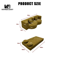 Sofá Cama de 2 Plazas, Envasado al Vacío, Compresible, Tela de Compresión, Sofá Modular de Espuma Moderno para Sala de Estar