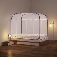 Tente moustiquaire pop-up instantanée pliable renforcée à trois portes en tissu de maille d'été de style yourte mongole
