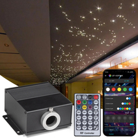 Sumber Cahaya LED Kompak Aluminium 18W RGBW Efek Kelap-Kelip Kontrol APP DMX512 Mesin Cahaya Serat Optik Proyektor Profesional