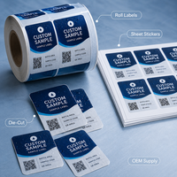 Étiquettes de peptides imperméables personnalisées en PET BOPP pour flacons, autocollants pour petits échantillons, emballage par lots, service d'impression QR OEM