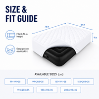 Housse de matelas gonflable imperméable, matelassée et douce, avec couche TPU anti-acariens, lavable