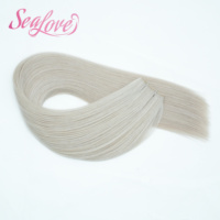Extensions de cheveux humains Genius Weft fabriquées à la machine, 60g et 100g, options lisses naturelles pour salons de coiffure en gros