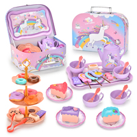 Ensemble de jeu de théière pour enfants MILI, jouets de simulation de gâteaux et beignets, avec étui de rangement portable, jeu de rôle, cadeau pour filles