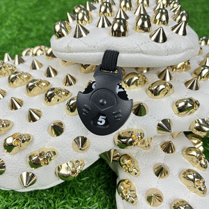 Couverture de club de golf en cuir PU imperméable avec rivet brodé et nouvelle couverture de casquette de golf personnalisable avec logo en bois - Product Image 6